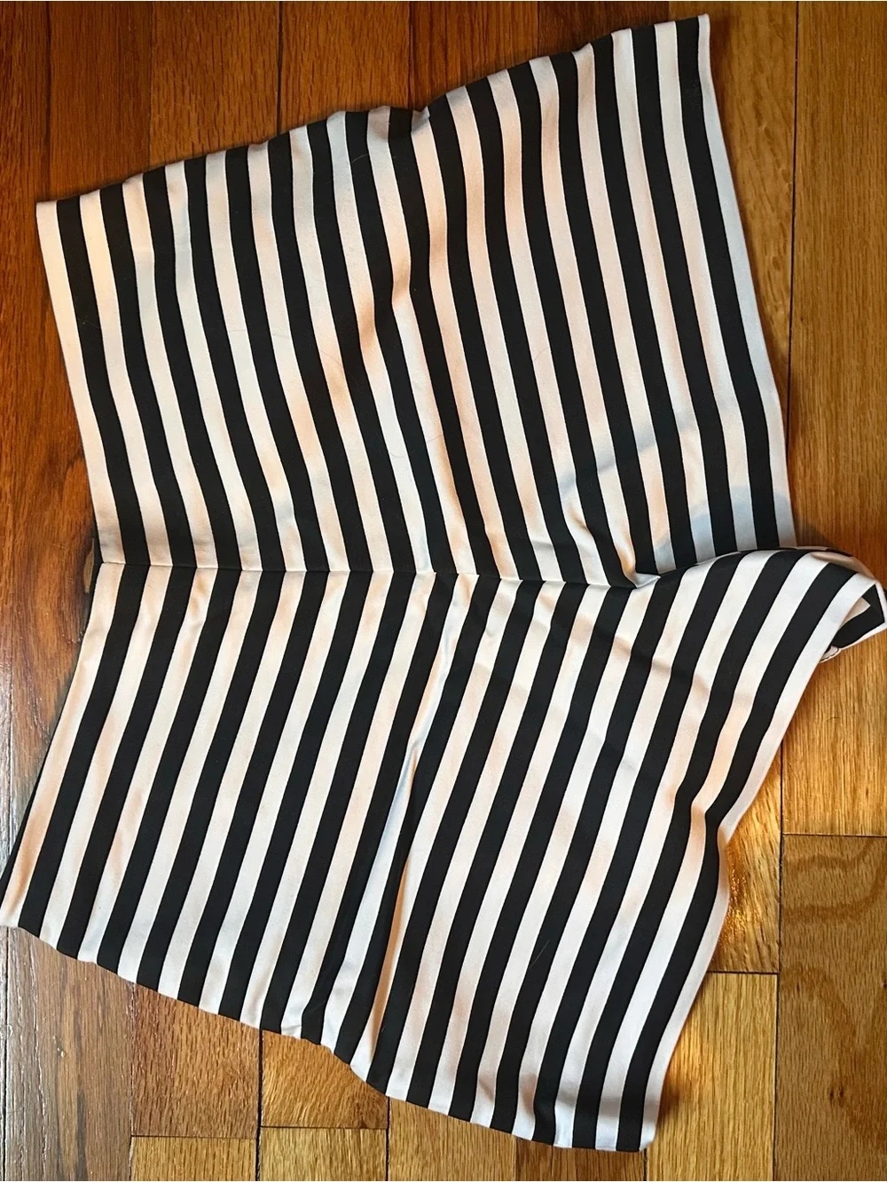 Zara Black and White Striped High-Waist Shorts